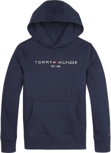 Tommy Hilfiger unisex hoodie met logo donkerblauw