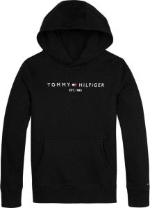 Tommy Hilfiger unisex hoodie met logo zwart