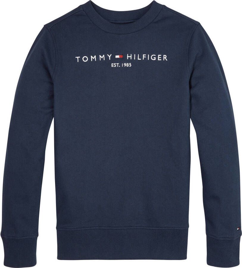 Tommy Hilfiger unisex sweater met logo donkerblauw