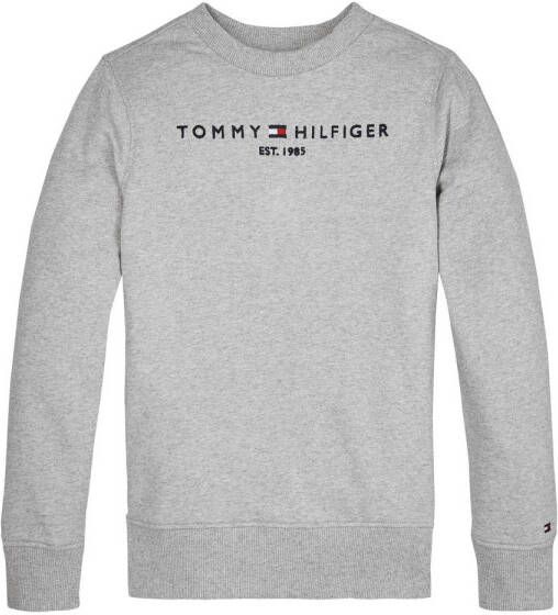 Tommy Hilfiger unisex sweater met logo lichtgrijs