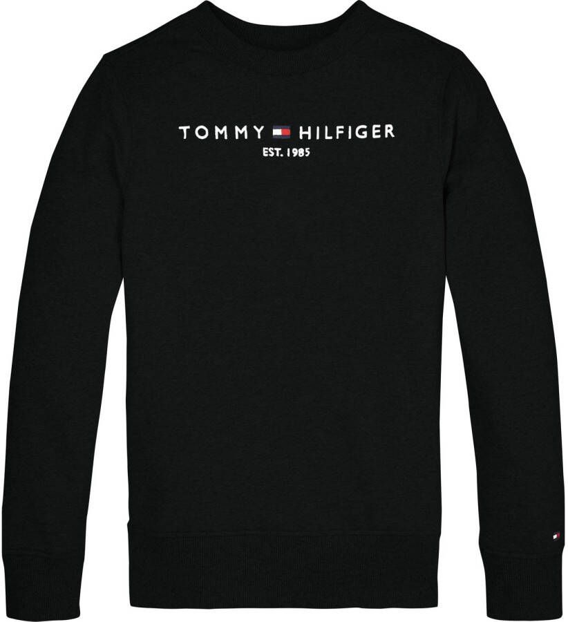 Tommy Hilfiger unisex sweater met logo zwart Logo 152