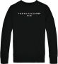 Tommy Hilfiger unisex sweater met logo zwart Logo 152 - Thumbnail 1