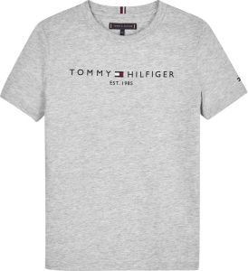 Tommy Hilfiger unisex T-shirt van biologisch katoen lichtgrijs melange