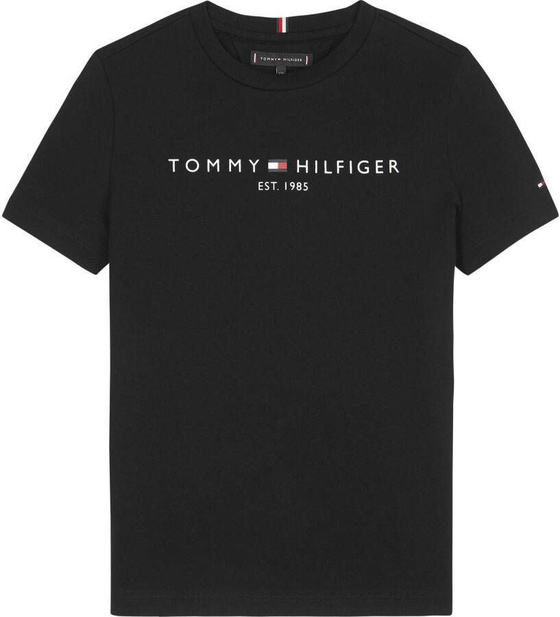 Tommy Hilfiger unisex T-shirt van biologisch katoen zwart Logo 116
