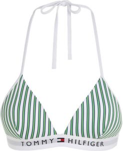 Tommy Hilfiger voorgevormde triangel bikinitop groen wit