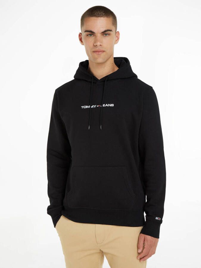 Tommy Jeans hoodie met logo zwart