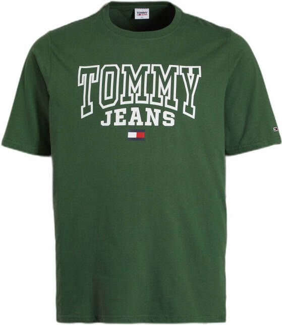 Tommy Jeans Big & Tall T-shirt met logo collegiate green
