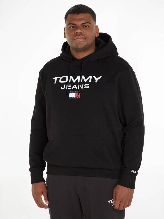 Tommy Jeans Big & Tall hoodie met logo zwart