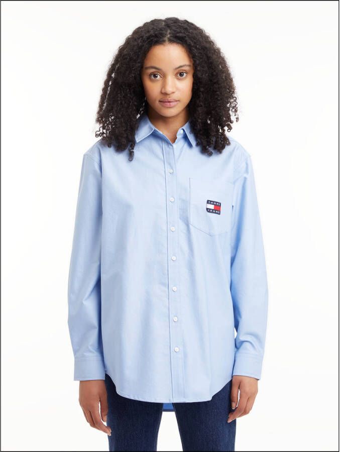 TOMMY JEANS Overhemdblouse TJW BADGE BOYFRIEND SHIRT met -logobadge