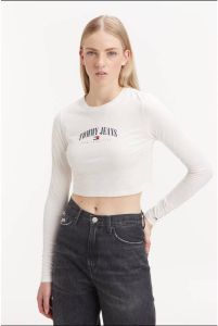 Tommy Jeans Kort shirt met lange mouwen en labelprint