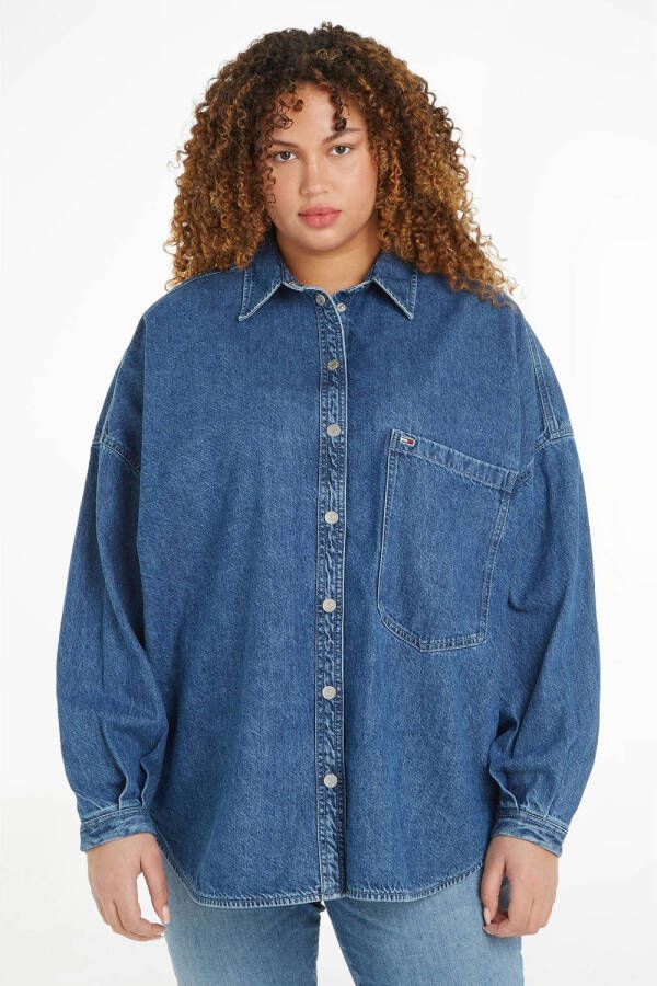Tommy Jeans Curve denim blouse medium blue denim