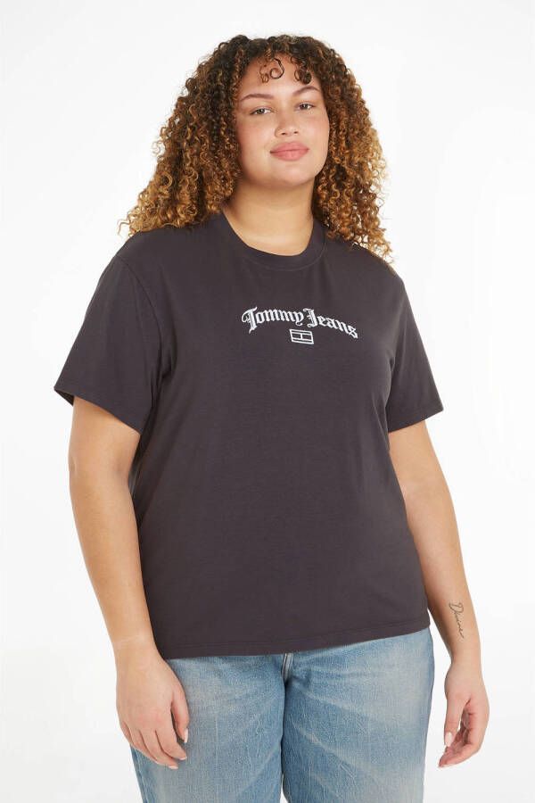 Tommy Jeans Curve T-shirt met logo zwart