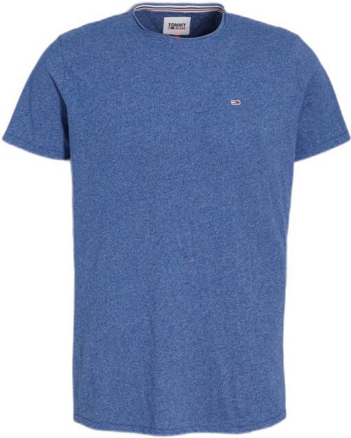Tommy Jeans gemêleerd slim fit T-shirt Jaspe ultra blue