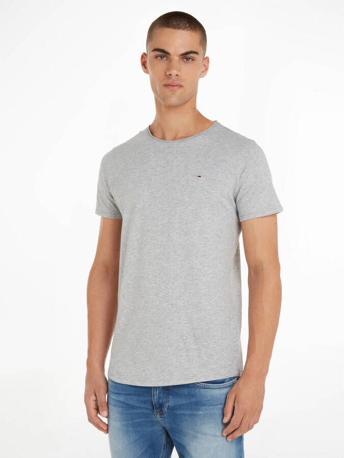 Tommy Jeans gemêleerd slim fit T-shirt lt grey