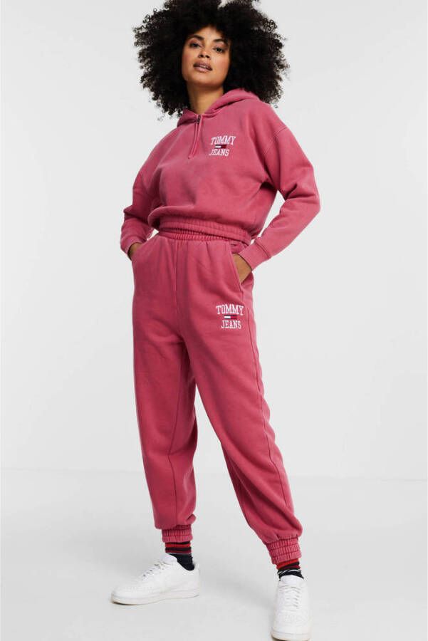 Tommy Jeans high waist regular fit joggingbroek met biologisch katoen roze