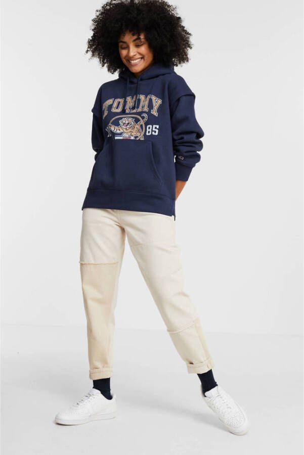 Tommy Jeans hoodie met biologisch katoen donkerblauw