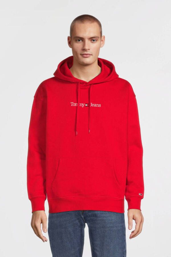 Tommy Jeans Hoodie met labelstitching model 'LINEAR'