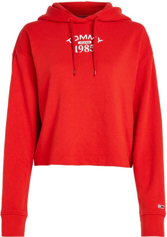 Tommy Jeans hoodie met logo rood