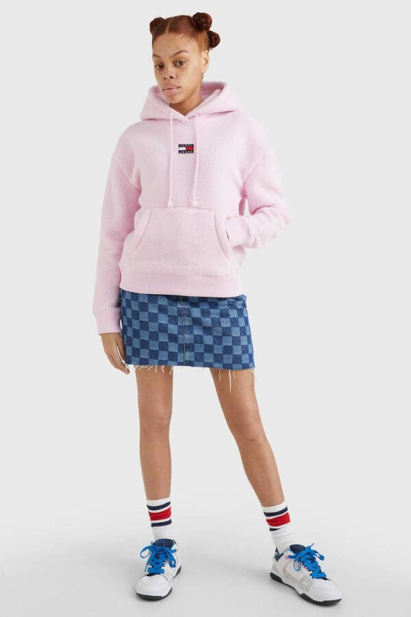 Tommy Jeans hoodie van gerecycled polyester roze