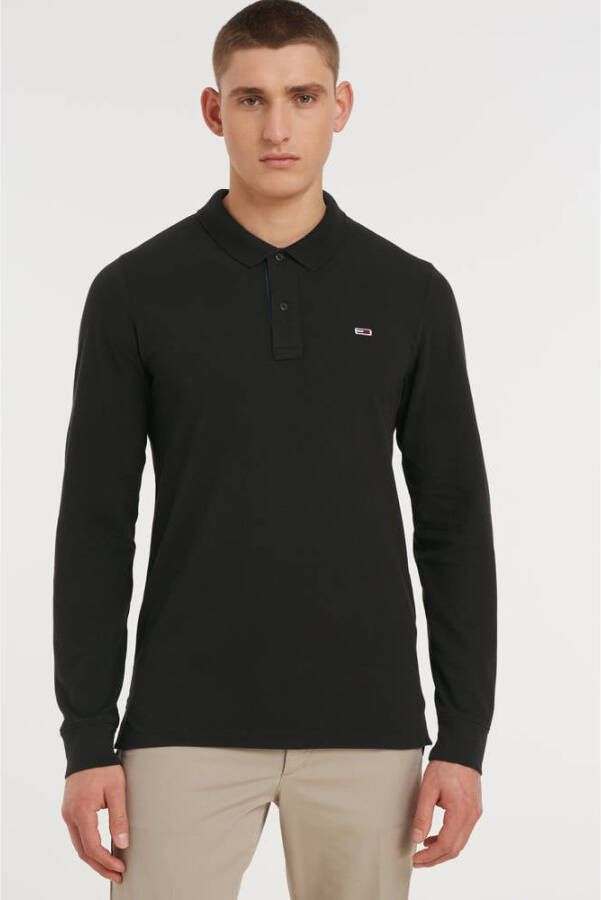 TOMMY JEANS Poloshirt met lange mouwen TJM SLIM SOLID LS POLO