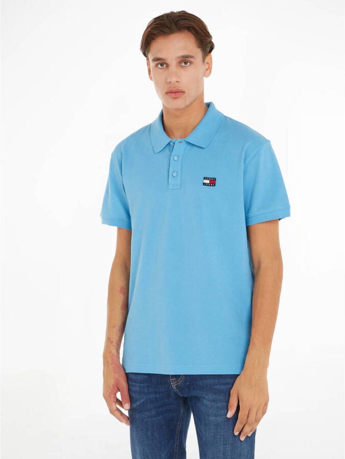 Tommy Jeans Klassieke Badge Polo Shirt Lichtblauw Blue Heren