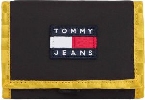 Tommy Jeans portemonnee met logo zwart geel