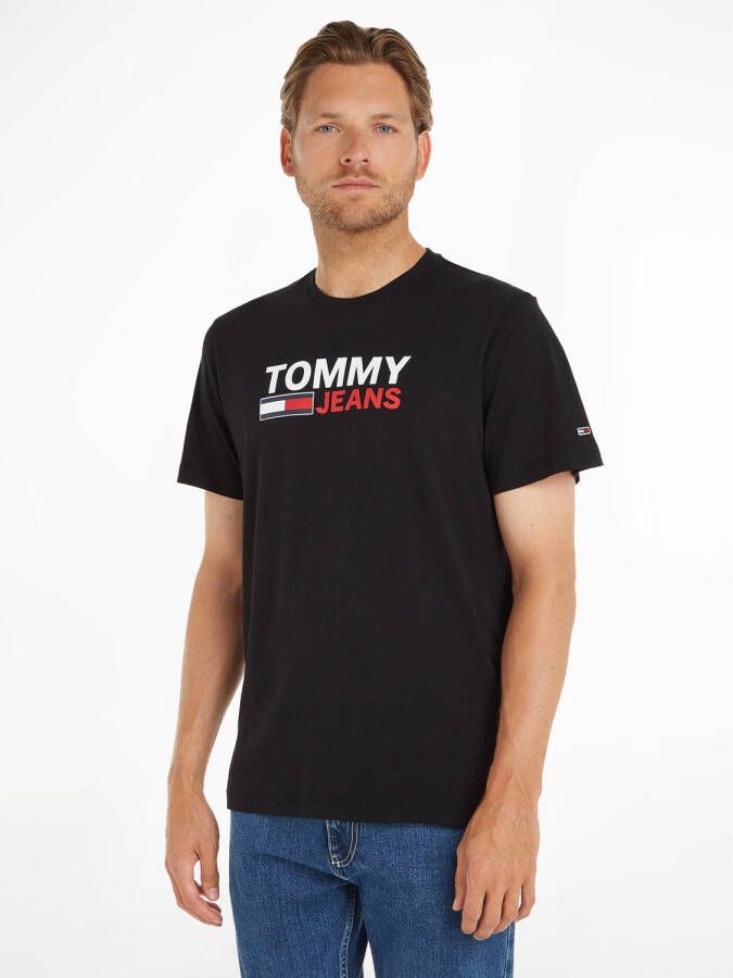 Tommy Hilfiger Men& Short Sleeve T-shirt Black Zwart Heren