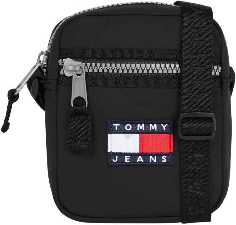 Tommy Jeans schoudertas met logo zwart