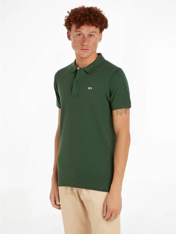 Tommy Hilfiger Groene Slim Placket Polo Shirt Green Heren