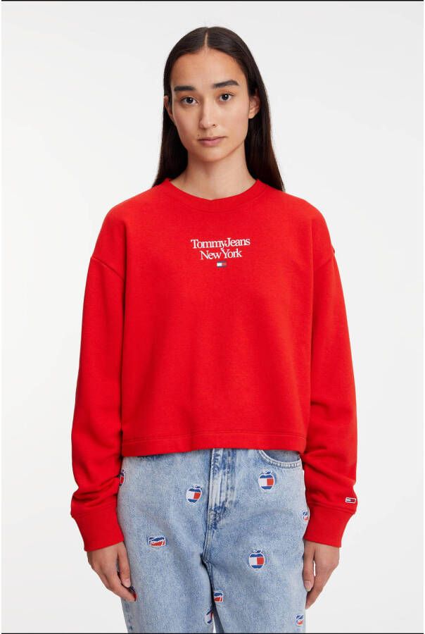 Tommy Jeans sweater met logo deep crimson