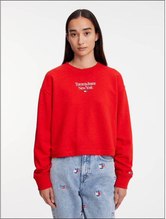 Tommy Jeans sweater met logo deep crimson