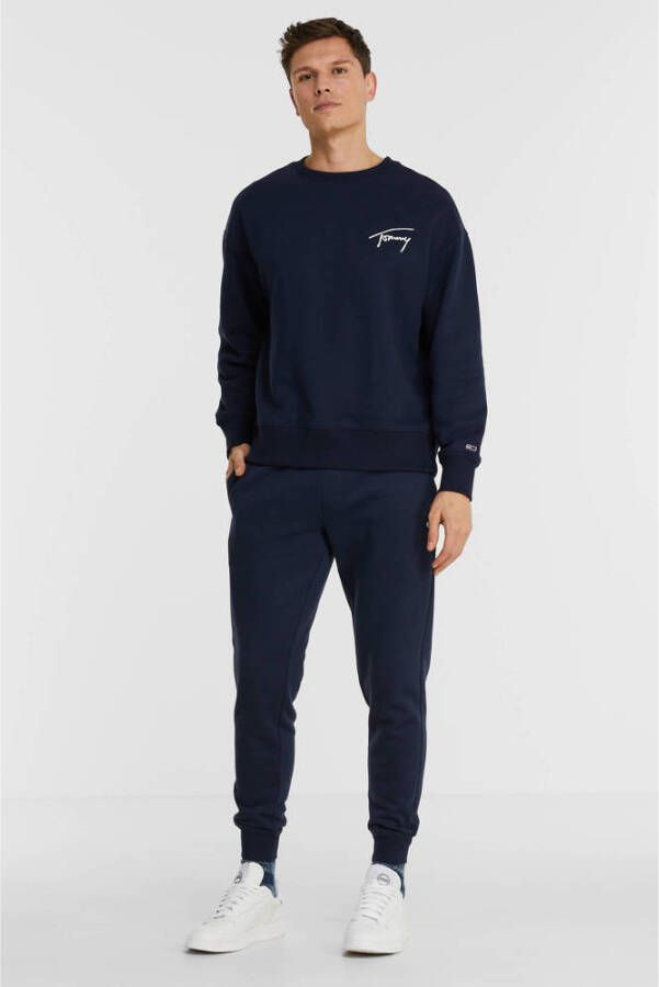 Tommy Hilfiger Relaxed Fit Katoen Logo Sweatshirt Blue Heren