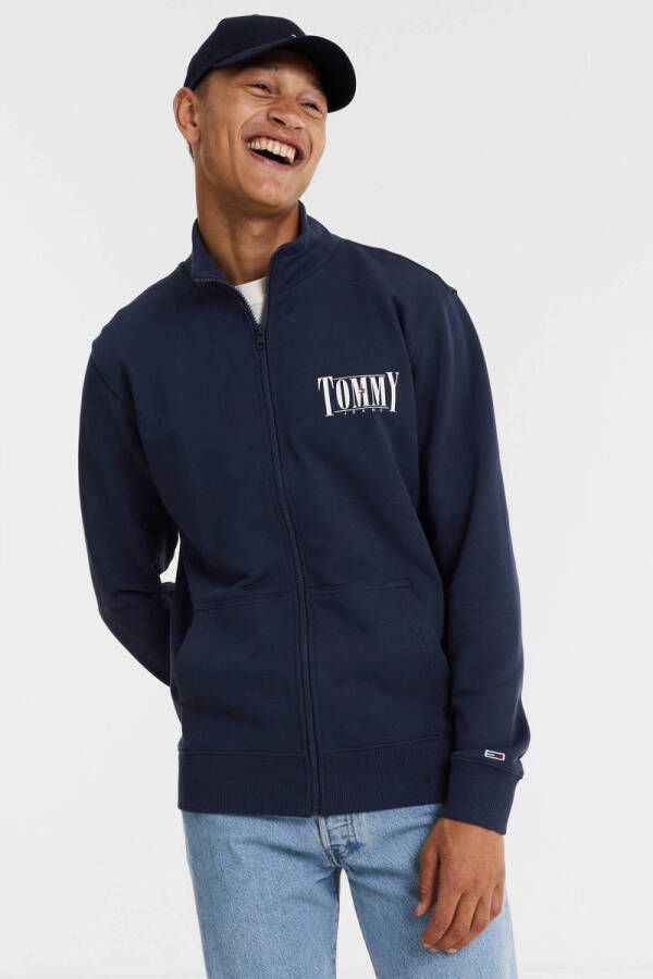 Tommy Hilfiger Blauwe Biologisch Katoenen Zip Sweatshirt Blauw Heren