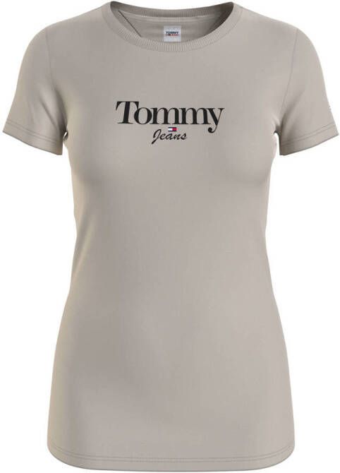 TOMMY JEANS Shirt met korte mouwen TJW SKINNY ESSENTIAL LOGO 1 SS met contrastrijke logoprint op borsthoogte