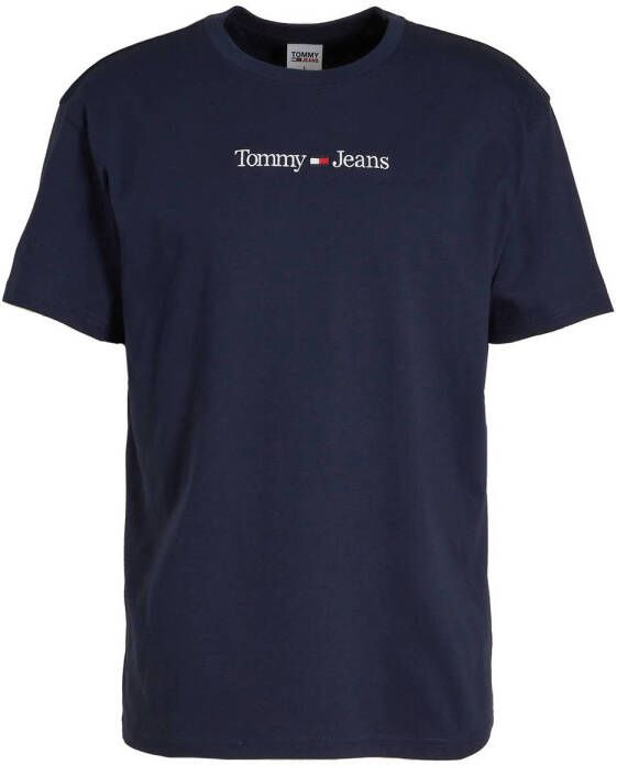 Tommy Jeans T-shirt met biologisch katoen en logo twilight navy