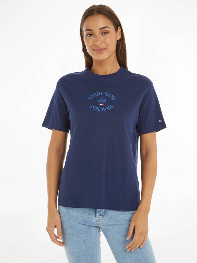 Tommy Jeans Blauwe T-shirts en Polos met relaxte pasvorm Blauw Dames