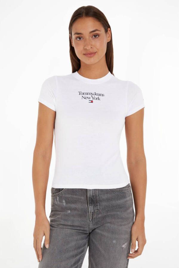 Tommy Jeans Wit Bedrukt T-shirt Lente Zomer Vrouwen White Dames