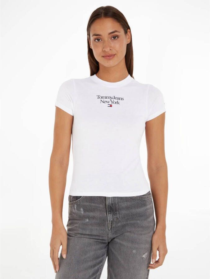 Tommy Jeans Wit Bedrukt T-shirt Lente Zomer Vrouwen White Dames
