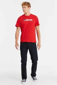Tommy Jeans T-shirt van biologisch katoen deep crimson