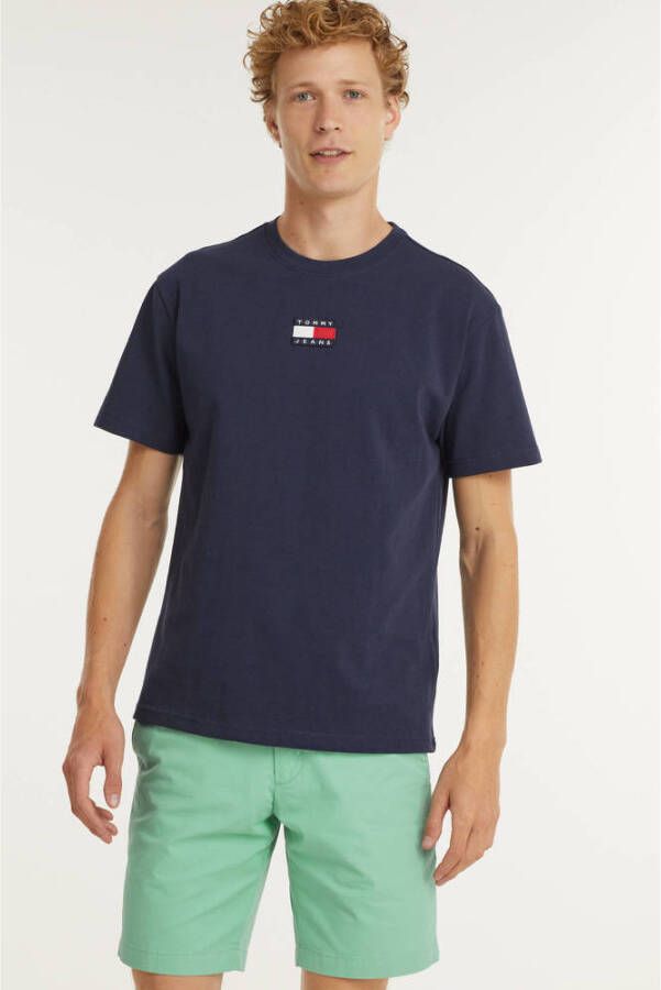 TOMMY JEANS Heren Polo's & T-shirts Tjm Tommy Badge Tee Donkerblauw