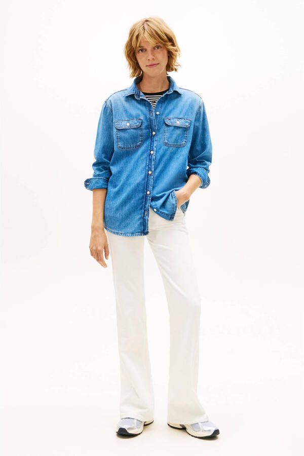 Tommy Jeans blouse medium blue denim - Foto 3