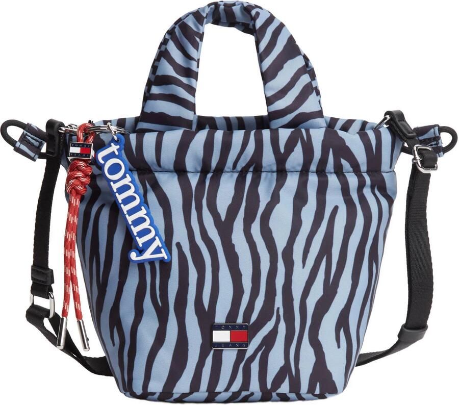 Tommy Jeans crossbody tas TJW Icon met zebraprint lichtblauw