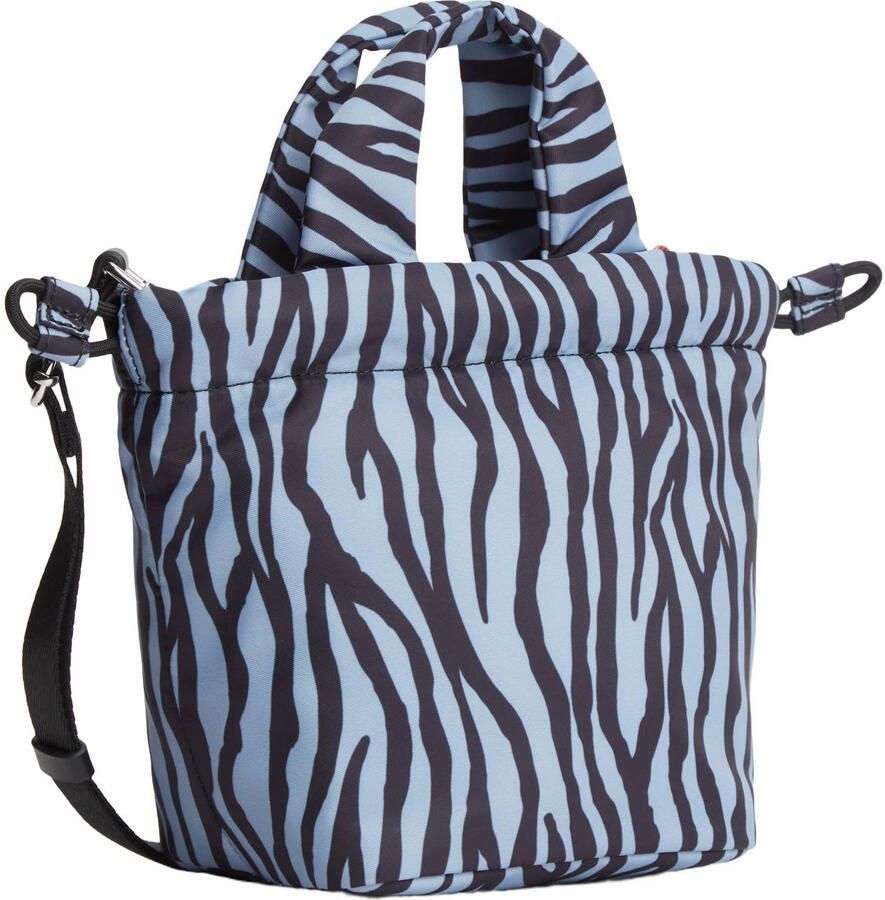 Tommy Jeans crossbody tas TJW Icon met zebraprint lichtblauw - Foto 3