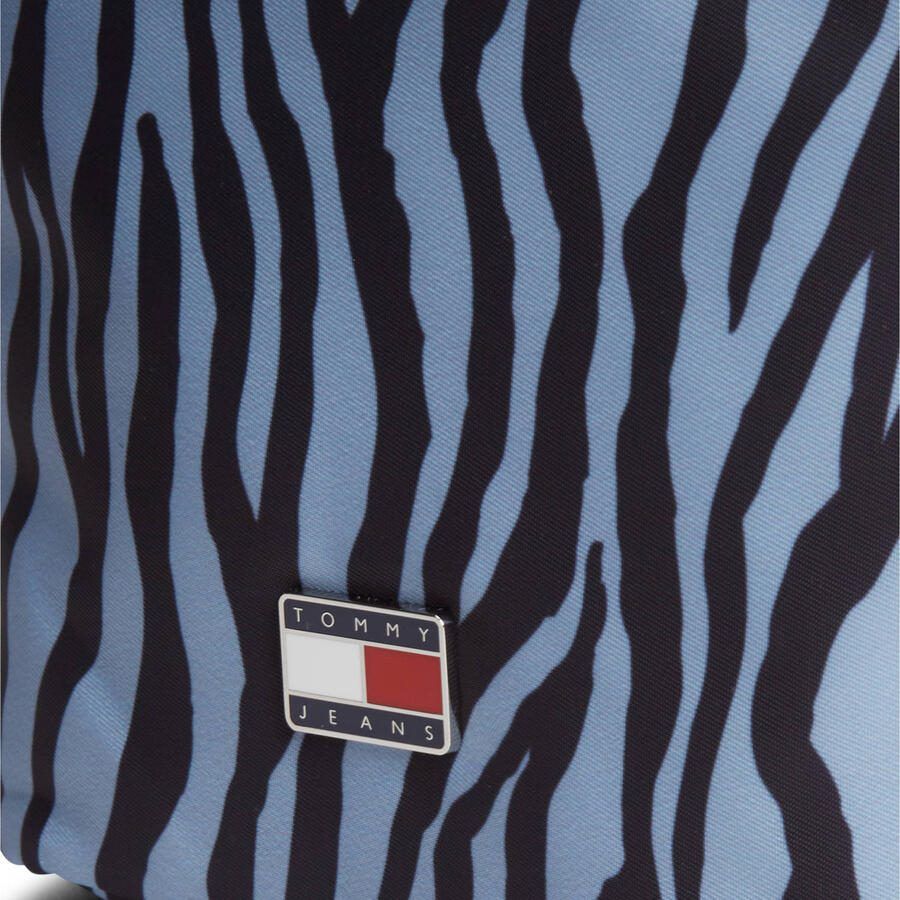 Tommy Jeans crossbody tas TJW Icon met zebraprint lichtblauw - Foto 2
