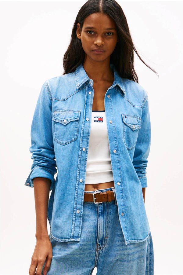 Tommy Jeans Overhemd Reg Wstrn Denim Shir