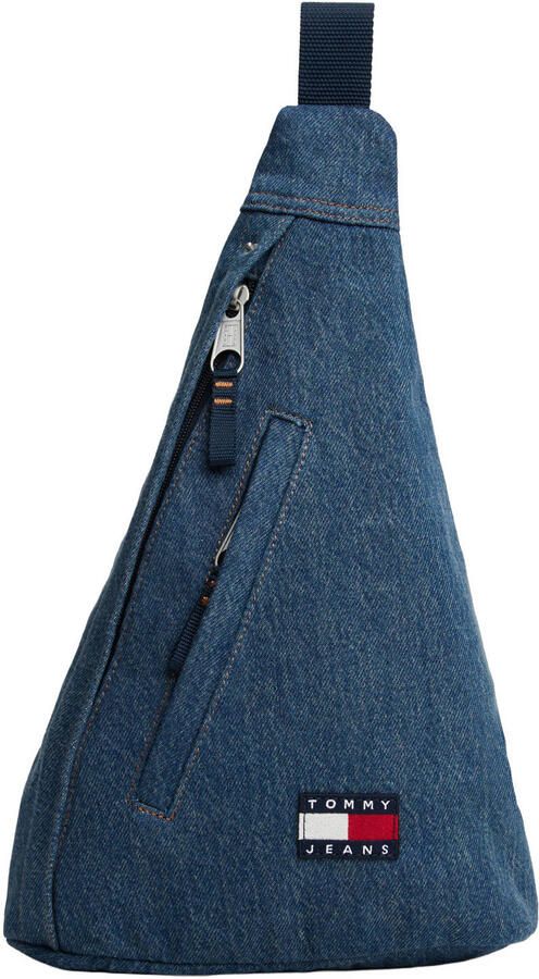 Tommy Jeans denim crossbody tas TJM Utility blauw