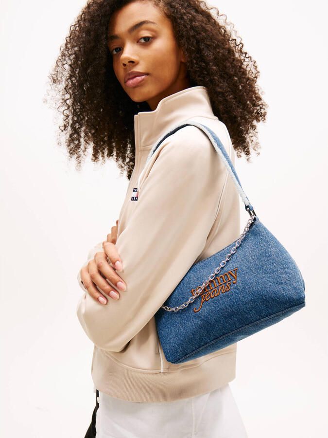 Tommy Jeans denim schoudertas TJW Cool blauw - Foto 3