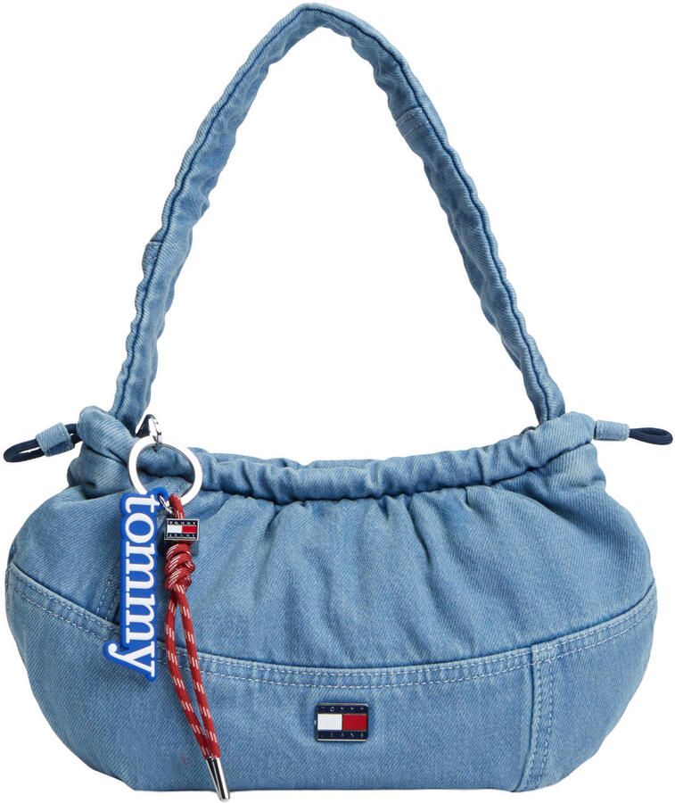 Tommy Jeans denim schoudertas TJW Icon blauw