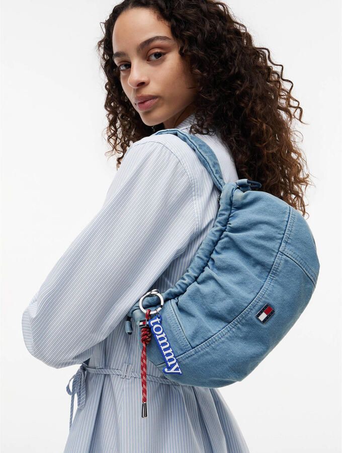 Tommy Jeans denim schoudertas TJW Icon blauw - Foto 2