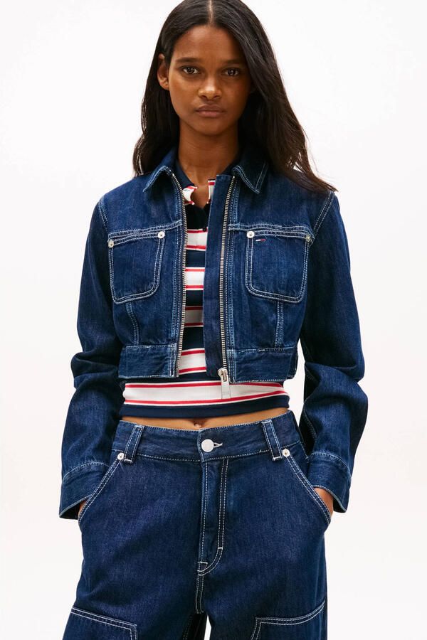 Tommy Jeans denim spijkerjas dark blue denim